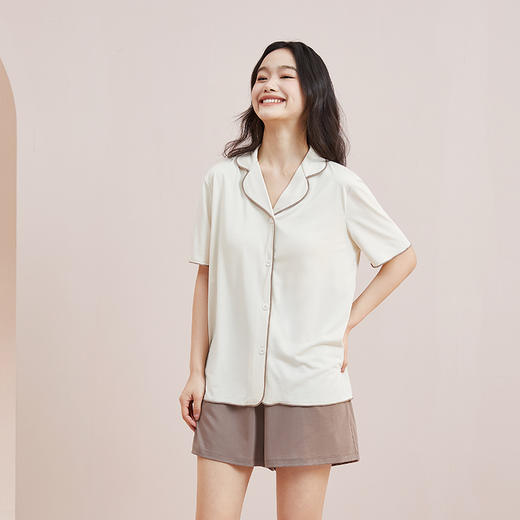 【触棉】外穿女bra基础T恤裙 A68860+撞线西装领家居服 A68271461 商品图6