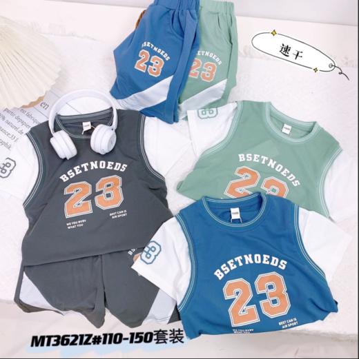 【新上架】木佑果夏MT3621男中童短袖速干套装F240228 商品图0