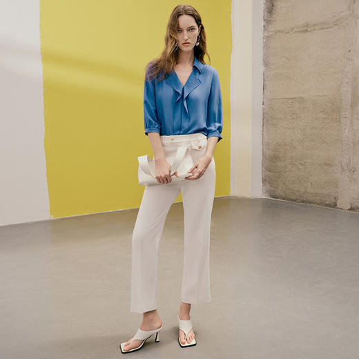 EITIE爱特爱夏季新款通勤显瘦显高百搭高腰裤子7405110 商品图1