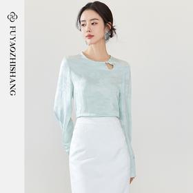 IWY/扶摇系列 高级感复古提花衬衣24FYB325