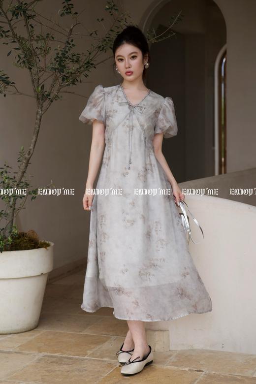 【门店同款】ENJOY夏季水墨V领系带连衣裙 157303667 商品图0