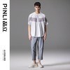 PINLI品立2024夏季新款男士人字纹九分裤潮牌纯色百搭直筒休闲裤B242117059 商品缩略图3