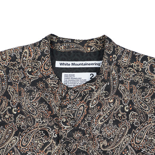 White Mountaineering 白山 PAISLEY SATIN 腰果花套头长袖衬衫 商品图1