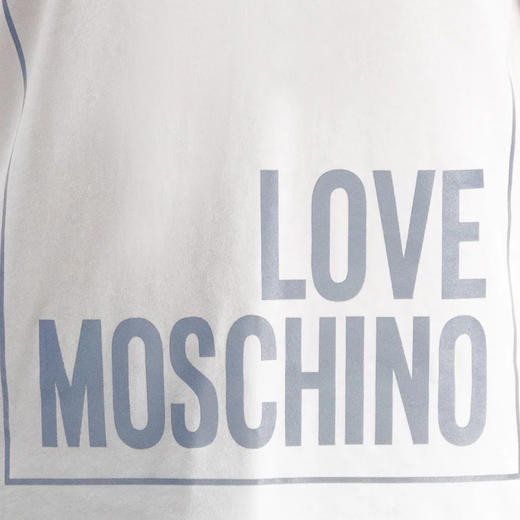 LOVE MOSCHINO 莫斯奇诺 字母logo 女士短袖T恤 白色 W4F1 51LM 3517 A00 商品图3