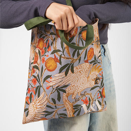 V&A博物馆 工艺美术大师系列 鹦鹉与石榴 印花 帆布袋 单肩包 手提包 通勤百搭包 商品图2