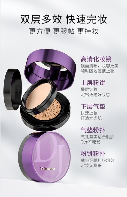 【品牌直发】Dr.Joanna 蝶安娜五重VC亚麻籽养肤水光双层气垫保湿持久CC霜 商品图2