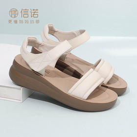 信诺 厚底舒适凉鞋 2024夏季新款真皮外穿增高软底中年妈妈鞋女鞋L950-1