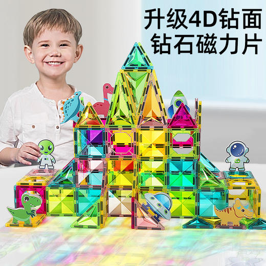 nukied纽奇钻面4D透光磁力片 7.5cm大尺寸 低龄宝宝易抓握 加厚磁芯 磁力强劲长久 商品图1