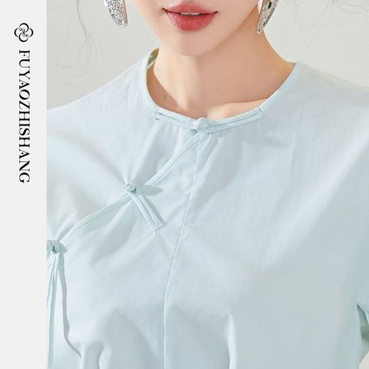 IWY/扶摇系列 夏季国风盘扣圆领五分袖衬衫24FYB311 商品图2