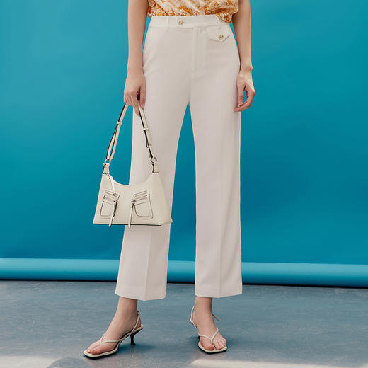 EITIE爱特爱夏季新款通勤显瘦显高百搭高腰裤子7405110 商品图3