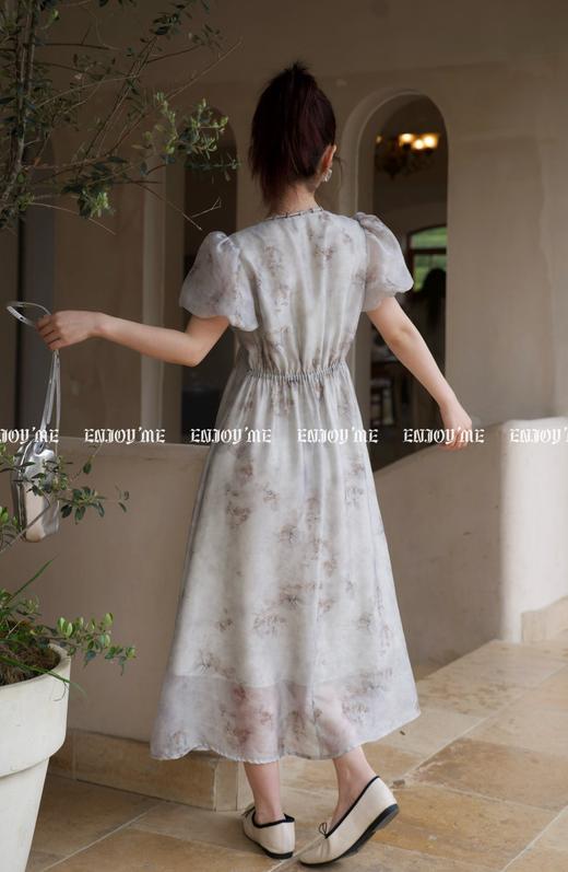 【门店同款】ENJOY夏季水墨V领系带连衣裙 157303667 商品图5