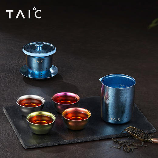 TAIC 流云礼盒套装 纯钛功夫茶具套装家用简约茶壶泡茶器过滤隔热防烫创意 泡茶器+茶盘+茶叶罐 商品图4