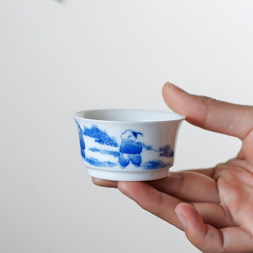 【特价】童戏小雅杯茶杯青花单杯 陶瓷茶杯主人杯单个装茶杯品茗杯 商品图0