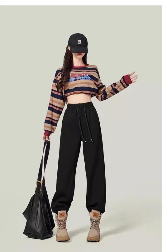 【喜出】X01竖口袋松紧腰收口春秋休闲裤 商品图1