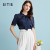 EITIE爱特爱夏季新款复古系带蝴蝶结通勤泡泡袖衫上衣B2413308 商品缩略图0