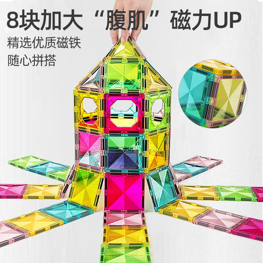nukied纽奇钻面4D透光磁力片 7.5cm大尺寸 低龄宝宝易抓握 加厚磁芯 磁力强劲长久 商品图2