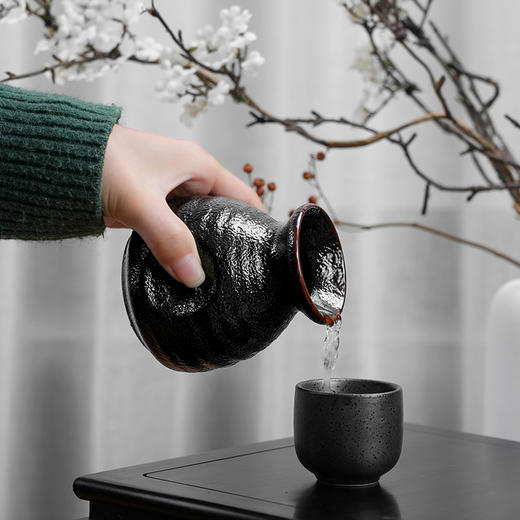 【特价】罗纹天目小花插酒器陶瓷酒瓶小酒壶复古酒具分酒器酒杯花器 商品图2