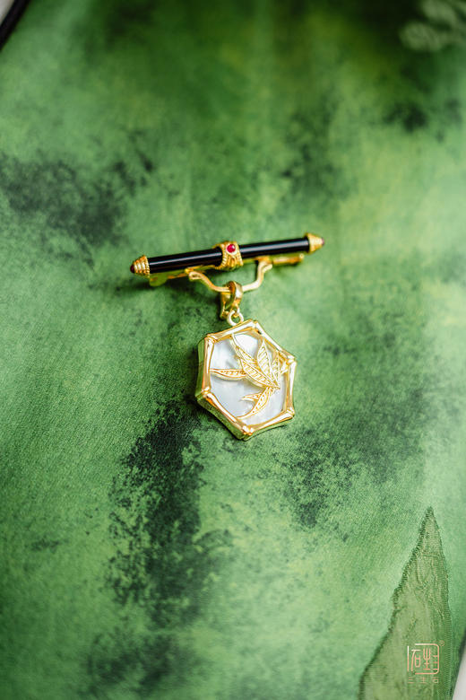 三生石·正念 梅兰竹菊贝母万能扣多用吊牌胸针 商品图10