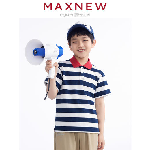 【POLO】童装凉感珠地经典条纹撞色POLO 1N2341103 商品图0