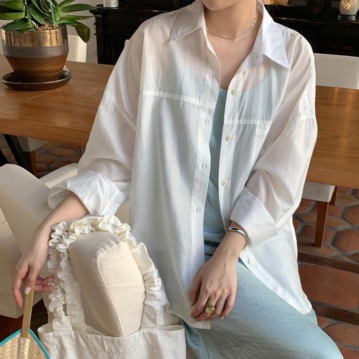 【趋梦】DT ETOLIE  法式麻感天丝衬衫女  2024夏季薄款衬衣高级感抗皱防晒衣上衣外套 商品图1