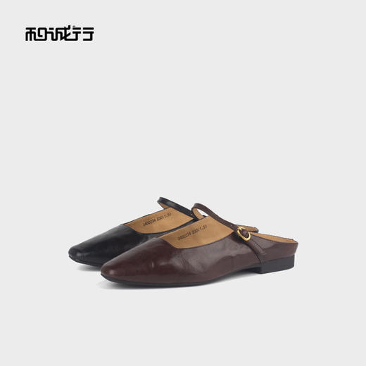 和诚行 2024夏季新款英伦复古半包拖鞋穆勒鞋女外穿凉拖鞋0400234 商品图3