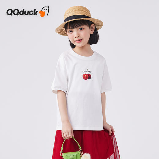 【清仓捡漏】【凉感棉】【120-160】【可可鸭】女童夏款凉感休闲百搭短袖T恤 商品图0