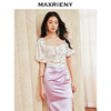 MAXRIENY复古浪漫感印花上衣一字肩吊带雪纺衫女修身显瘦2024夏款(货号:MS85TP022) 商品缩略图2
