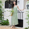 薄荷曼波夏日海边度假风连衣裙女2024夏季露肩宽松A字吊带裙V1441224 商品缩略图1