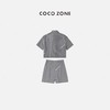 COCO ZONE 气质通勤褶皱花边装饰短款衬衫上衣+短裤 23C18667 商品缩略图1