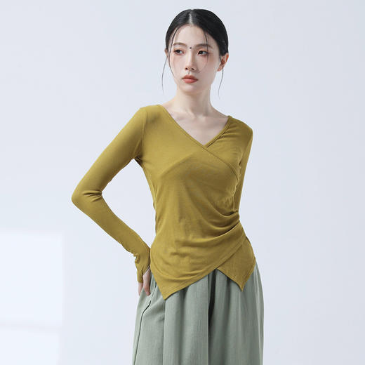 交叉V领简约修身显瘦形体舞蹈服练功服 商品图11