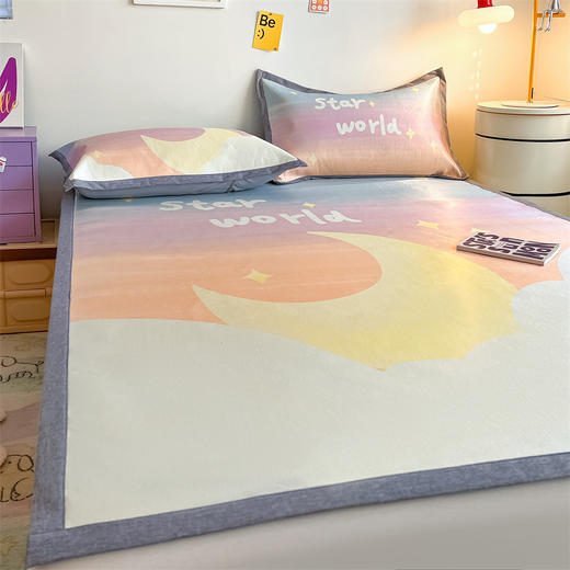 【3D透气支撑，像小冰块一样凉的秘密！】凉感冰丝 遇见清爽 舒适可爱卡通冰丝凉席三件套 可水洗儿童空调席软席 夏季凉感宿舍凉席！-QQ 商品图12