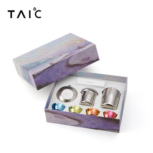 TAIC 流云礼盒套装 纯钛功夫茶具套装家用简约茶壶泡茶器过滤隔热防烫创意 泡茶器+茶盘+茶叶罐 商品图7