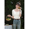 【65折秒杀】鹿向南「洁白茉莉」气质短袖针织衫年夏季法式显瘦打底上衣女L36228 商品缩略图2