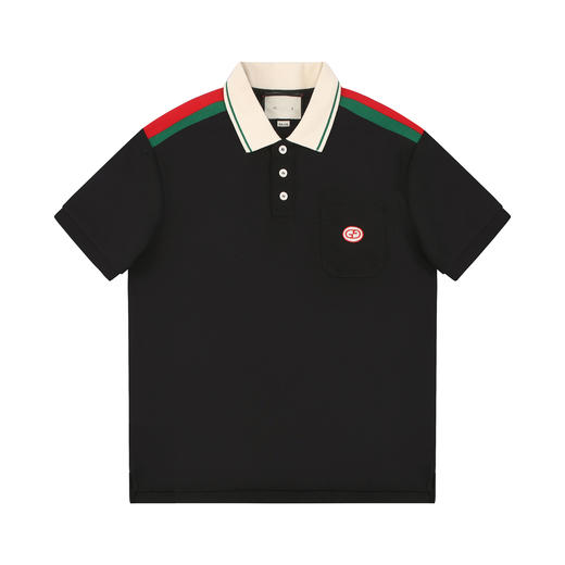 男士 2024夏季新款 复古双G刺绣标 经典红绿条纹织带 短袖POLO衫 Z-11612 商品图11