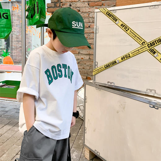 【棉棉有弹力，拉扯不变形！】童装男童夏装短袖T恤夏天纯棉，儿童男孩夏季潮服大童帅气酷帅时髦-lm！ 商品图2