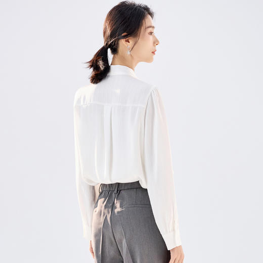 【气质飘带】罗蒙女士长袖衬衫优雅干练舒适商务上衣衬衫女 商品图2