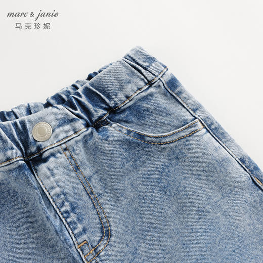 马克珍妮女童时尚百搭直筒软牛仔裤儿童裤子2024年春装新款240221 商品图3