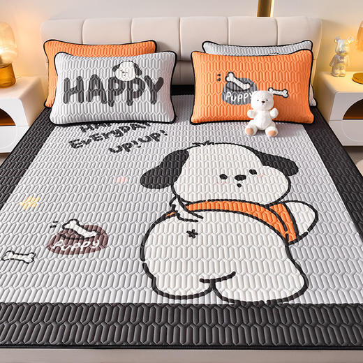 【冰丝凉感乳胶凉席三件套】夏季卡通凉感丝新款大版儿童加厚空调席可折叠水洗乳胶凉席三件套-24XPXH069 商品图0