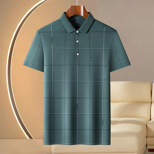 【透气网眼】罗蒙男士珠地棉透气polo衫男夏季商务通勤印花t恤短袖男 商品图1