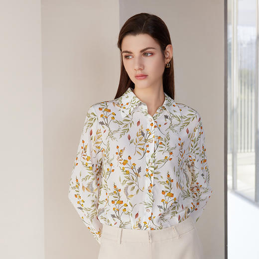 【印花衬衫】女装2024夏季新款印花衬衫清新小碎花上衣 商品图2