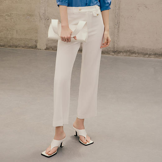 EITIE爱特爱夏季新款通勤显瘦显高百搭高腰裤子7405110 商品图2