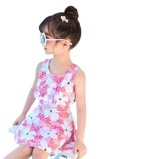 【儿童泳衣女孩 夏季女童连体衣】中小童公主碎花游泳沙滩裙装备 可爱卡通游泳衣 商品图4
