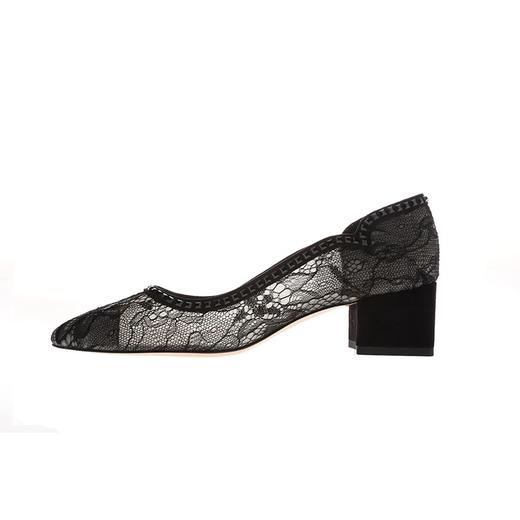 sheme 优雅蕾丝粗跟单鞋 商品图1