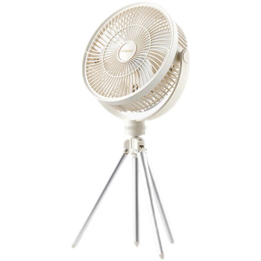 【风扇小夜灯驱蚊】七彩叮当（QICAIDINGDANG）户外露营风扇折叠便携落地扇家用无线充电风扇卧室静音吊扇小夜灯驱蚊长续航YY 奶油米白 商品图0