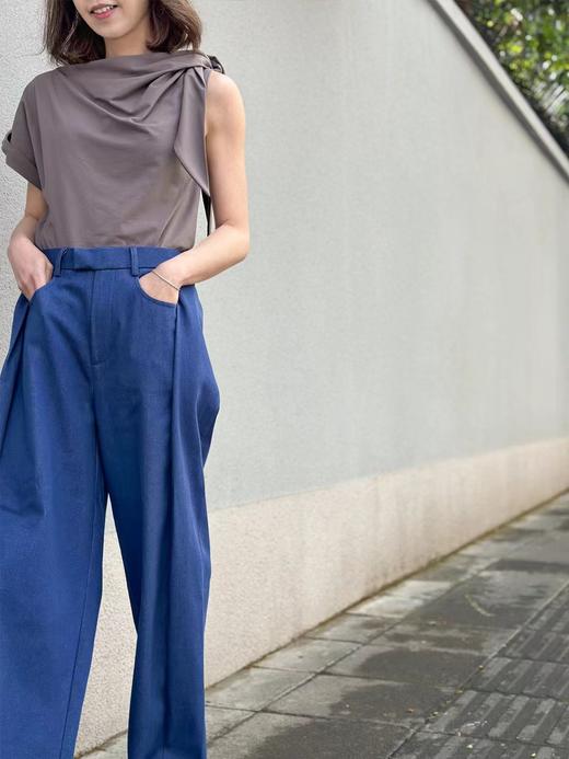 TYNVIE 后松紧腰阔腿裤-牛仔蓝 商品图7