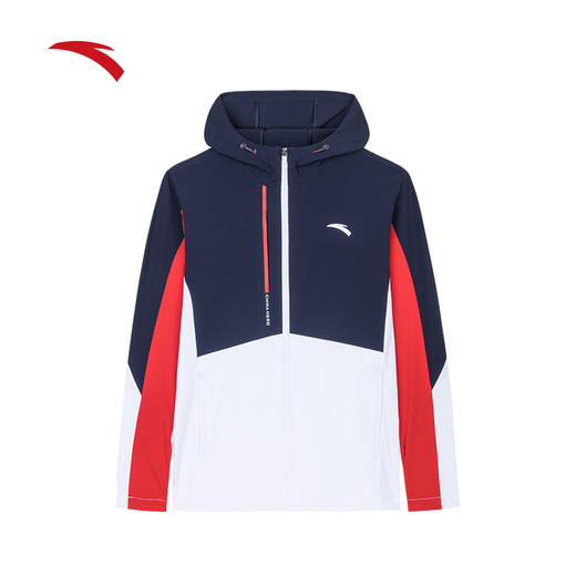 【S/L断码】安踏隔热防晒梭织运动外套男夏季连帽户外徒步风衣上衣152427620【库存有限，如无货将做退款，介意慎拍！】 商品图0