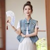 百搭牛仔马甲新中式，坎肩马甲外套刺绣上衣HR-HRYZ618-1 商品缩略图1