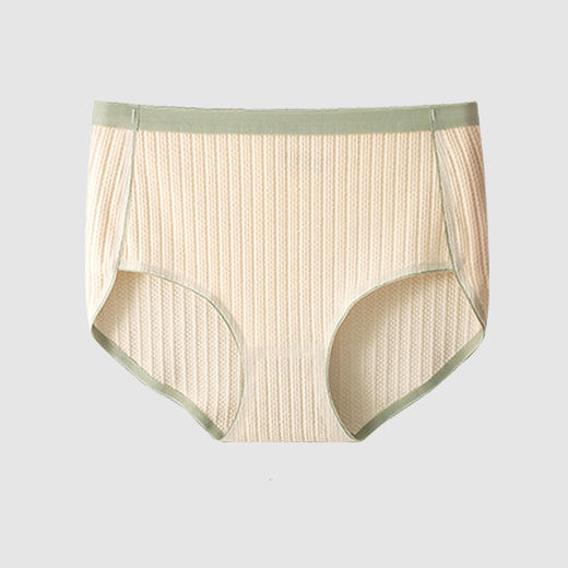 【女士三角螺纹裤】高腰无痕纯棉透气内裤女士收腹提臀全棉裆三角裤螺纹 商品图6
