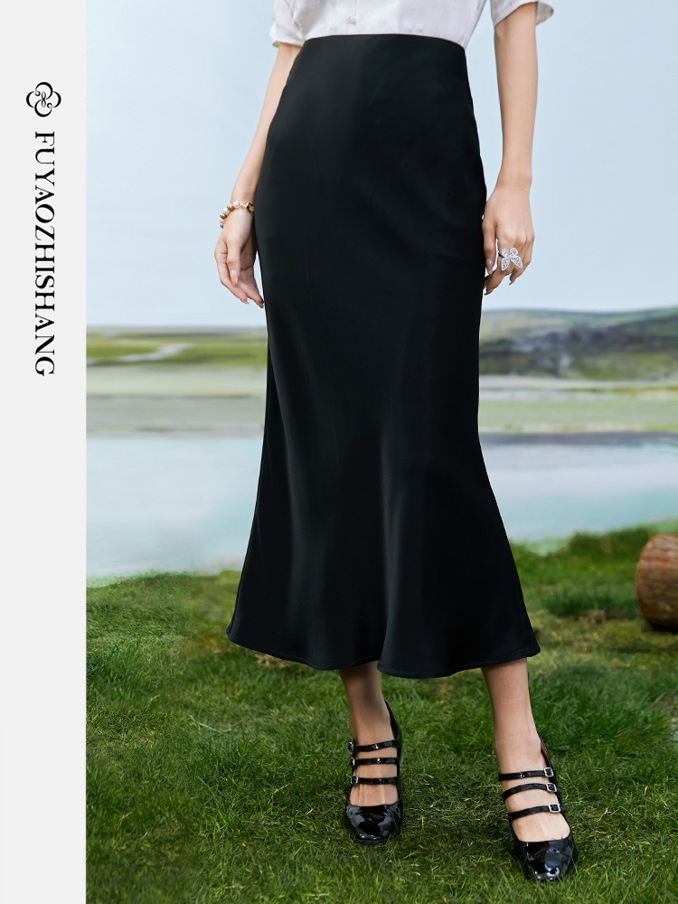 IWY/扶摇系列 夏季高腰显瘦垂感荷叶边半身裙FYS353