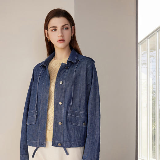 【短款牛仔外套】24年春夏新款女士短款牛仔百搭时尚通勤外套 商品图2